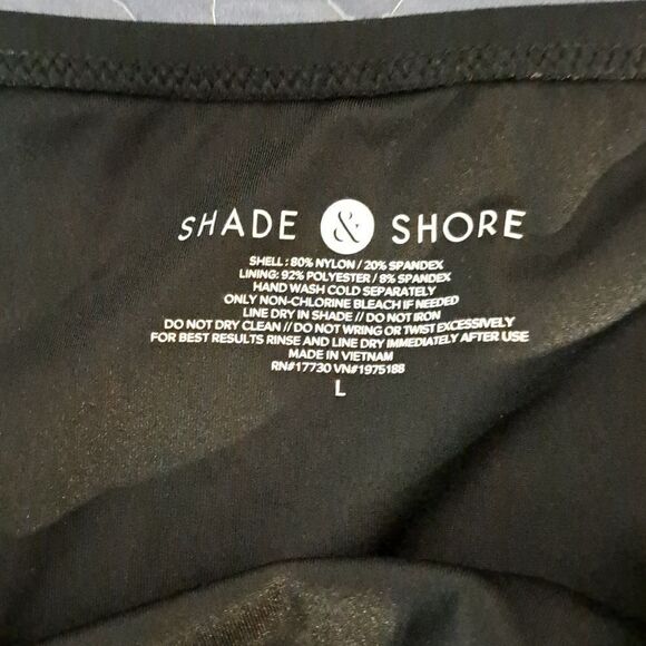 Shade & Shore Black Women's low coverage cheeky swim bottoms size large NWT - Picture 4 of 5